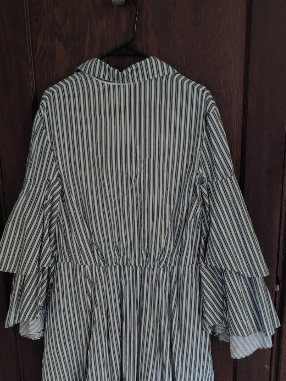 Rosie Assoulin  Fiesta Sage Green and White Striped Midi Dress - Picture 9 of 12